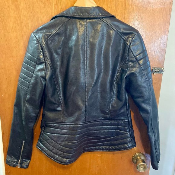 Blank NYC Vegan Leather Moto Jacket in Dark Chocolate Brown - Picture 4 of 4
